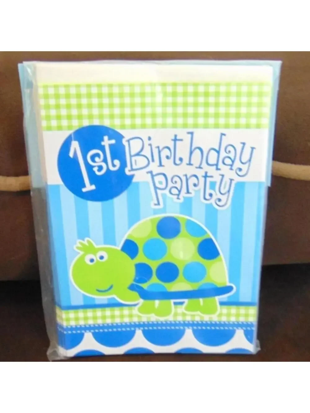 1st Birthday Party Turtle 16 Invites & 18 Table Decorations Turtle Kids Green